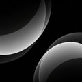 Abstract image featuring overlapping semi-transparent gray circles on a black Royalty Free Stock Photo