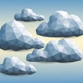 Abstract image featuring polygonal clouds against a gradient sky Royalty Free Stock Photo