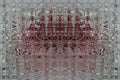 An abstract image featuring a psychedelic pattern of gray and burgundy pattern