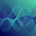 Abstract image featuring a series of overlapping, undulating waveforms rendered in Royalty Free Stock Photo