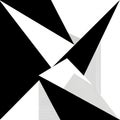 Abstract image featuring sharp, intersecting black and white triangles creating a dynamic geometric Royalty Free Stock Photo
