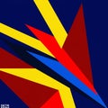 Abstract image featuring sharp, intersecting geometric shapes in vibrant primary Royalty Free Stock Photo