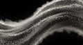 Abstract silver wave with bubbles on black background Royalty Free Stock Photo