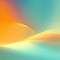 Abstract image featuring smooth, flowing shapes with a gradient of orange, yellow, teal, and blue tones Royalty Free Stock Photo