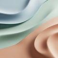 Abstract image featuring smooth, overlapping layers of pastel-colored material, Royalty Free Stock Photo