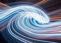 Abstract image featuring swirling lines of light resembling a wave. Royalty Free Stock Photo