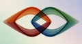 Abstract image featuring two interlocking, translucent Royalty Free Stock Photo