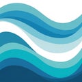 Abstract image featuring wavy patterns in shades of blue, teal, and white Royalty Free Stock Photo