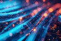 Abstract image of fiber optics with blue and orange glow Royalty Free Stock Photo