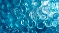 Abstract image of floating blue bubbles in a soft, translucent arrangement, perfect for science backgrounds, technology concepts, Royalty Free Stock Photo