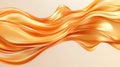 Abstract image of a golden liquid flowing smoothly. 3D render Royalty Free Stock Photo