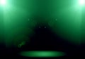 Abstract image of green lighting flare 2 spotlight on the floor Royalty Free Stock Photo