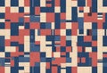 Abstract image of a grid of squares in shades of red, blue, and white, with a blurred effect. Royalty Free Stock Photo