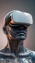 An abstract image of a human face merging with a virtual reality headset Royalty Free Stock Photo