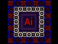 Abstract image of the inscription Ai on the background of repeating shapes, pattern Royalty Free Stock Photo