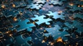 An abstract image of interconnecting puzzle pieces symbolizing the seamless integration of data from a variety of