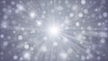 Abstract Bright Light Beams, Bokeh, Glittering Sparkles and Snowflakes Blast in Dark Grey Purple Gradient Christmas Background Royalty Free Stock Photo