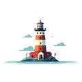 Abstract Image Of Lighthouse. Lighthouse Image Isolated On White Background.