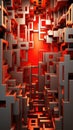 An abstract image of a maze of cubes, AI