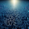 Abstract Image of Maze Made up of Financial Charts and Data for Symbolizing the Idea of Navigating the Complex World of Royalty Free Stock Photo
