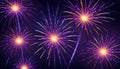 Abstract image of multiple, colorful fireworks exploding in the night sky, creating a bright and festive display. Royalty Free Stock Photo