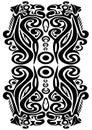 Abstract image. Mysterious and antique carving pattern in black on the plain color frame.