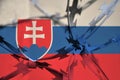 Abstract image of the national flag of Slovakia with twisted barbed wire Royalty Free Stock Photo