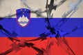 Abstract image of the national flag of Slovenia with twisted barbed wire Royalty Free Stock Photo