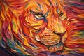 abstract image oil painting image of formidable and stunning tiger