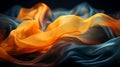 an abstract image of orange and blue fabric on a black background Royalty Free Stock Photo