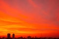 abstract image of orange dramatic sky for background