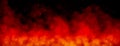 Orange fire or flames with sparkles and smoke in black background. Royalty Free Stock Photo