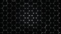 Abstract image of a pattern of black hexagons and white meshes 3D image Royalty Free Stock Photo