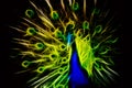 Abstract image peacock dark retro color