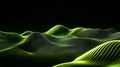 Futuristic Data Terrain: Glowing Neon Green Digital Wireframe Landscape Waves Royalty Free Stock Photo