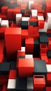 an abstract image of red and black cubes Royalty Free Stock Photo