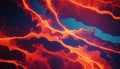 Abstract image of red and blue liquid swirling together, creating an intricate and dynamic pattern. The colors contrast