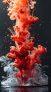 Abstract image of red smoke rising from water over dark background Royalty Free Stock Photo