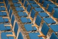 Rows of blue chairs in an auditorium Royalty Free Stock Photo