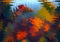 ABSTRACT IMAGE OF RIPPLES ON COLOURFUL REFLECTIONS