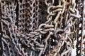 Rusted Old Industrial Tow Chains Royalty Free Stock Photo