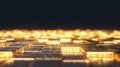 Abstract Concept of Economic Windfall Represented by Golden Blocks in Soft Lighting