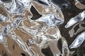 Abstract silver and black swirling liquid shapes. Artificial Intelligence image Royalty Free Stock Photo