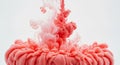 Abstract Coral Pink Ink Cloud Dissolving in Water with Soft Edges liquid paint Royalty Free Stock Photo
