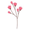Abstract image of spring flowering twig in trendy shades. Springtime. Vector isolated design element