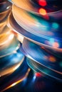 an abstract image of a stack of colorful plates