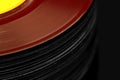 Abstract image of a stack of old vinyl records Royalty Free Stock Photo