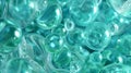Abstract image of translucent turquoise bubbles floating in fluid, organic arrangement, perfect for science-themed backgrounds, Royalty Free Stock Photo