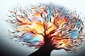 an abstract image of a tree with flames coming out of it Royalty Free Stock Photo