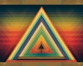 an abstract image of a triangle with a rainbow colored background Royalty Free Stock Photo